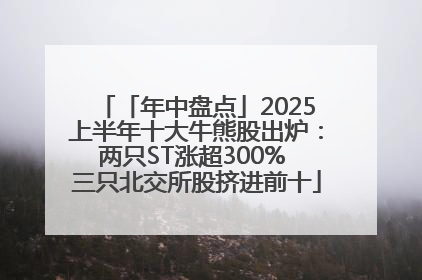 「年中盘点」2025上半年十大牛熊股出炉：两只ST涨超300% 三只北交所股挤进前十