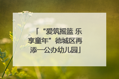 “爱筑摇篮 乐享童年”德城区再添一公办幼儿园