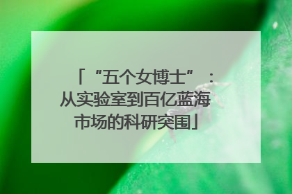 “五个女博士”：从实验室到百亿蓝海市场的科研突围