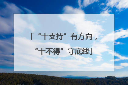 “十支持”有方向，“十不得”守底线