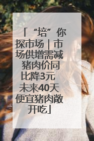 “培”你探市场｜市场供增需减 猪肉价同比降3元 未来40天便宜猪肉敞开吃