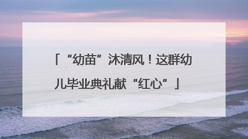 “幼苗”沐清风！这群幼儿毕业典礼献“红心”