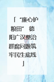 “廉心护粮田” 德阳广汉整治群腐问题筑牢民生底线