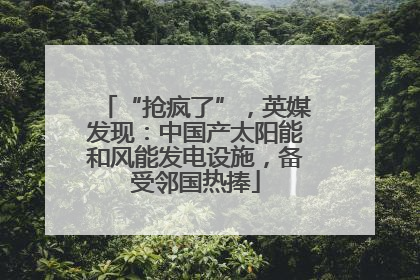 “抢疯了”，英媒发现：中国产太阳能和风能发电设施，备受邻国热捧