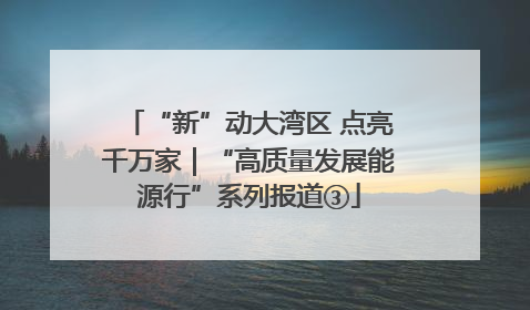 “新”动大湾区 点亮千万家｜“高质量发展能源行”系列报道③
