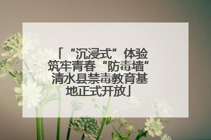 “沉浸式”体验 筑牢青春“防毒墙” 清水县禁毒教育基地正式开放
