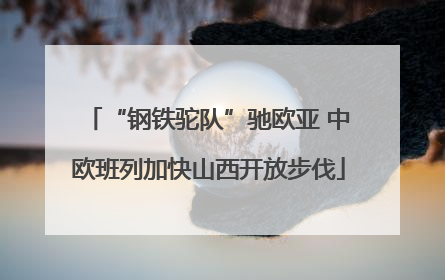 “钢铁驼队”驰欧亚 中欧班列加快山西开放步伐