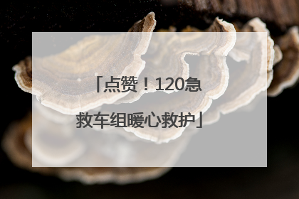 点赞！120急救车组暖心救护