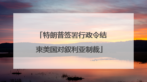 特朗普签署行政令结束美国对叙利亚制裁