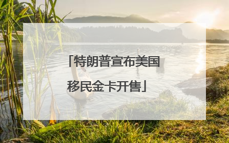 特朗普宣布美国移民金卡开售