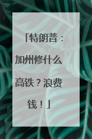 特朗普：加州修什么高铁？浪费钱！