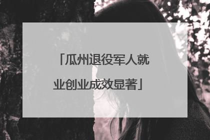 瓜州退役军人就业创业成效显著