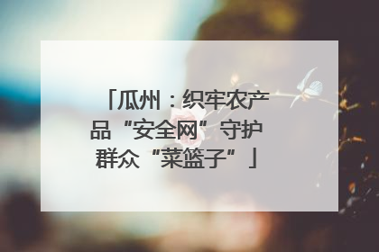 瓜州：织牢农产品“安全网”守护群众“菜篮子”