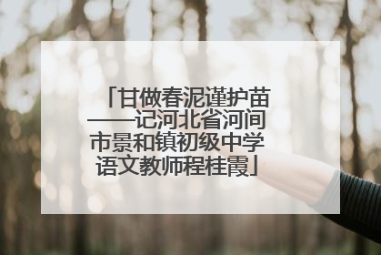 甘做春泥谨护苗——记河北省河间市景和镇初级中学语文教师程桂霞