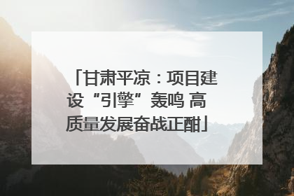 甘肃平凉：项目建设“引擎”轰鸣 高质量发展奋战正酣