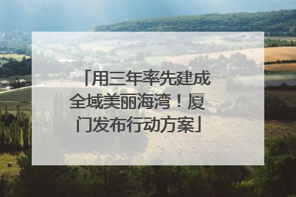 用三年率先建成全域美丽海湾！厦门发布行动方案