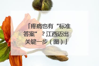 疼痛也有“标准答案”？江西迈出关键一步（图）
