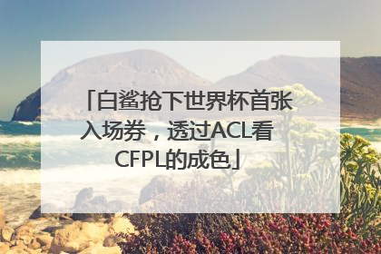 白鲨抢下世界杯首张入场券，透过ACL看CFPL的成色