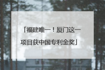 福建唯一！厦门这一项目获中国专利金奖