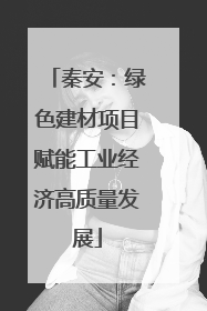 秦安：绿色建材项目赋能工业经济高质量发展
