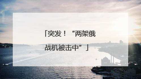 突发！“两架俄战机被击中”