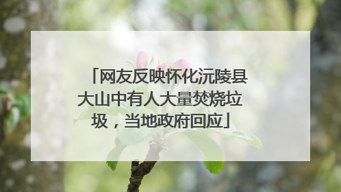 网友反映怀化沅陵县大山中有人大量焚烧垃圾，当地政府回应