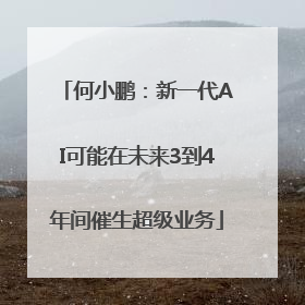 何小鹏：新一代AI可能在未来3到4年间催生超级业务