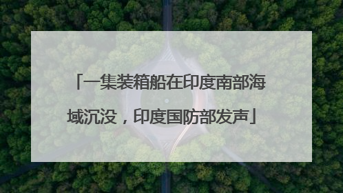 一集装箱船在印度南部海域沉没，印度国防部发声