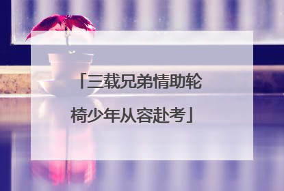 三载兄弟情助轮椅少年从容赴考