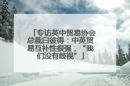 专访英中贸易协会总裁白彼得：中英贸易互补性很强，“我们没有歧视”