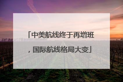 中美航线终于再增班，国际航线格局大变