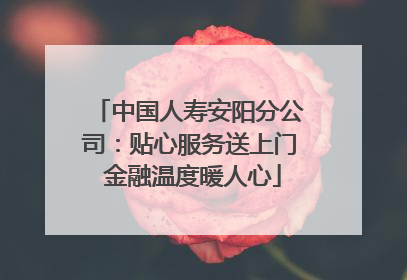 中国人寿安阳分公司：贴心服务送上门 金融温度暖人心