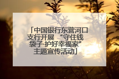 中国银行东营河口支行开展 “守住钱袋子·护好幸福家”主题宣传活动