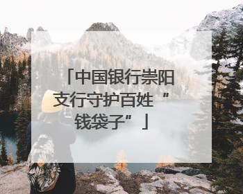 中国银行崇阳支行守护百姓“钱袋子”