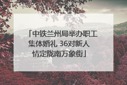 中铁兰州局举办职工集体婚礼 36对新人情定陇南万象街