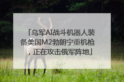 乌军AI战斗机器人装备美国M2勃朗宁重机枪，正在攻击俄军阵地