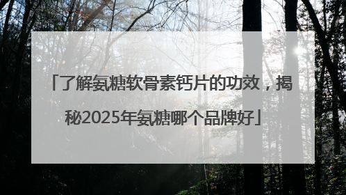 了解氨糖软骨素钙片的功效，揭秘2025年氨糖哪个品牌好