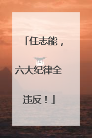 任志能，六大纪律全违反！