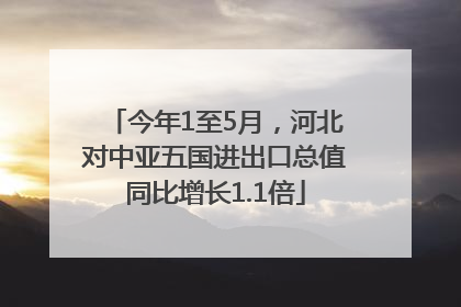 今年1至5月，河北对中亚五国进出口总值同比增长1.1倍