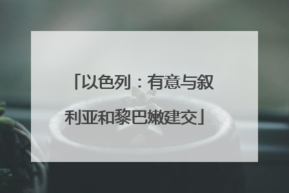 以色列：有意与叙利亚和黎巴嫩建交