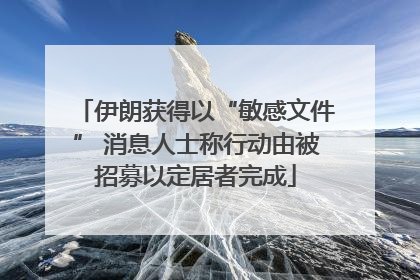 伊朗获得以“敏感文件” 消息人士称行动由被招募以定居者完成