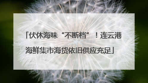 伏休海味“不断档”！连云港海鲜集市海货依旧供应充足