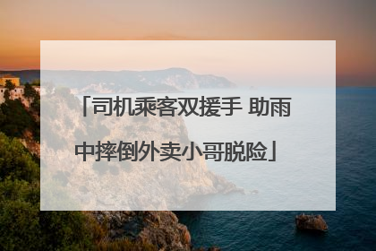 司机乘客双援手 助雨中摔倒外卖小哥脱险