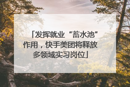 发挥就业“蓄水池”作用，快手美团将释放多领域实习岗位