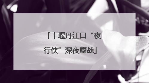 十堰丹江口“夜行侠”深夜鏖战