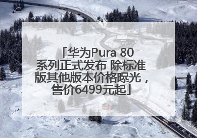 华为Pura 80系列正式发布 除标准版其他版本价格曝光，售价6499元起