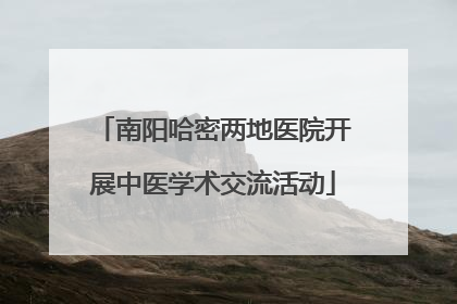 南阳哈密两地医院开展中医学术交流活动