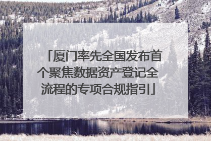 厦门率先全国发布首个聚焦数据资产登记全流程的专项合规指引