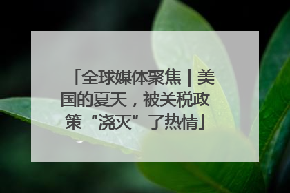 全球媒体聚焦｜美国的夏天，被关税政策“浇灭”了热情