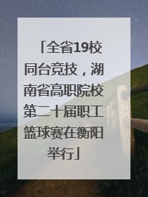 全省19校同台竞技，湖南省高职院校第二十届职工篮球赛在衡阳举行